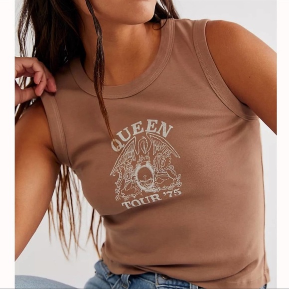 Daydreamer Queen 1975 Shrunken Tank Top Tee small Womens Shirt Free People - Picture 3 of 9